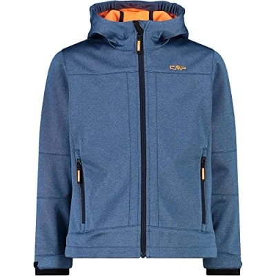 Immagine di CMP Giacca in softshell melange da bambini con cappuccio fisso, Bluestone Mel., 164