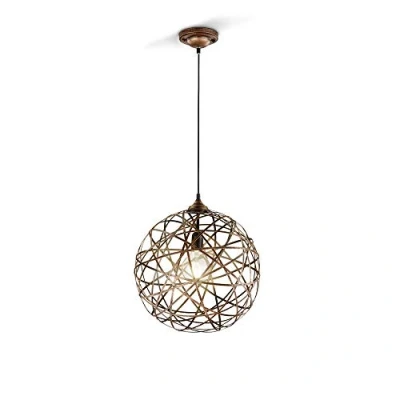 Immagine di Trio Jacob Lampada a Sospensione, Sfera, Diametro 40 cm E27, Rame Antico, metallo