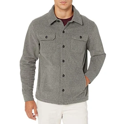 Immagine di Amazon Essentials Giacca Camicia a Maniche Lunghe in Pile Uomo, Carbone Puntinato, XL