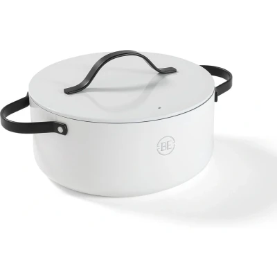 Immagine di BE Living Casserole with Lid Ø 24 cm Ceramic non stick coating Suitable for all heat sources White Cooktops PFAS free