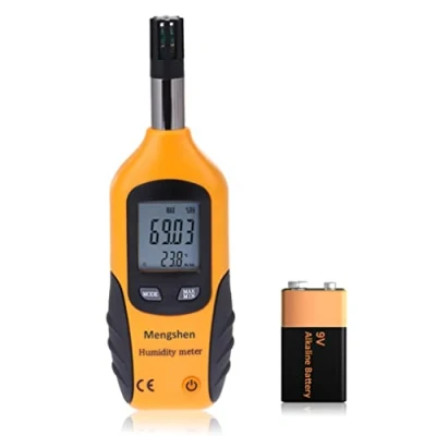 Immagine di Mengshen Misuratore di temperatura e umidità con punto rugiada della lampadina bagnata Batteria inclusa, M86