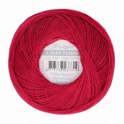 Immagine di Scheepjes Candy Floss 192 Scarlet (165m) Filato di Cotone Mercerizzato Biologico 1x20g