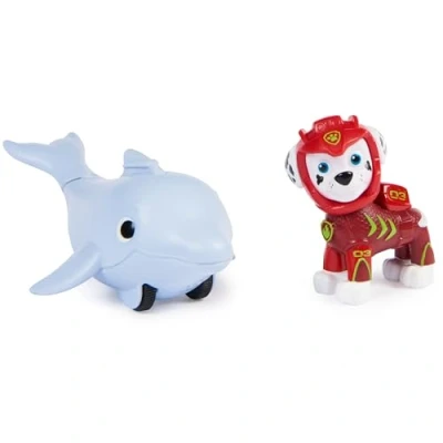 Immagine di Paw Patrol, Aqua Pups Set di action figure Marshall e Dolphin, giocattoli per bambini dai 3 anni in su