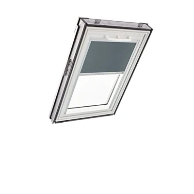 Immagine di Tenda Oscurante Roto Originale ZRV e Coprente Guide di Scorrimento Laterali Argento per Finestre da Tetto delle Serie Q con Dimensioni 114/078 11/07 Grigio Scuro