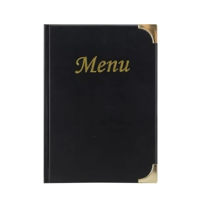 Immagine di SECURIT Porta Menu Linea Basic Per Caffè, Ristoranti, Bar Formato A5 4 Inserti fissi PVC Colore Nero