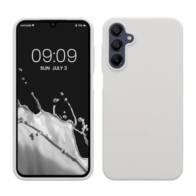 Immagine di kwmobile Cover per Samsung Galaxy A15 5G Custodia Back Case Smartphone in Silicone TPU Protezione Gommata bianco matt