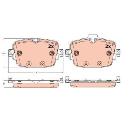Immagine di TRW GDB2215 Kit pastiglie freno AUDI: A6 C8 Avant, Q7, A7 Sportback