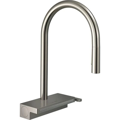 Immagine di hansgrohe Aquno Select M81 Miscelatore monocomando da cucina 170, doccetta estraibile, 3 getti, acciaio inox, 73837800