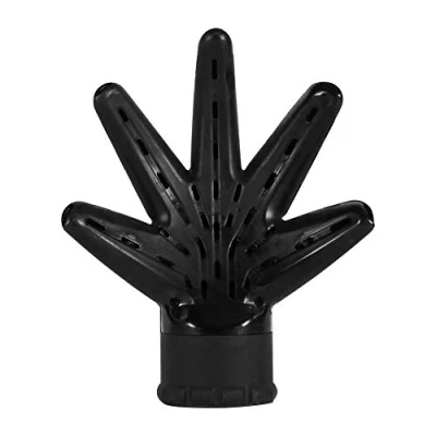 Immagine di Forma di mano Asciugacapelli Diffusore, Diffusore per Universale ad Aria Calda capelli Ricci, ricci o mossi styling, Dry e Gain Grande Volume, nero