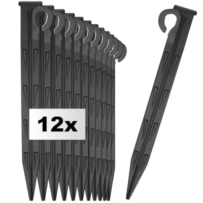 Immagine di com four® 12x Chiodi da Terra in plastica Ancoraggio a Durevole e Resistente ai Raggi UV per Campeggio, Giardino, Spiaggia picchetti Esterni