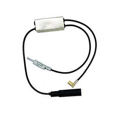 Immagine di Vecys DAB FM Splitter Antenna Amplificatore per Auto da Presa SMB a Spina DIN Convertitore Adattatore Compatibile con AM/FM/DAB + Autoradio