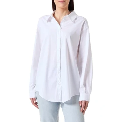Immagine di Object Objtutta Lo L/S Maglietta Noos Camicia a Maniche Lunghe, Bianco, 40 Donna