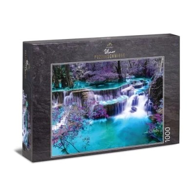 Immagine di Ulmer Puzzleschmiede Puzzle Il Posto Segreto Misteriosa Cascata incandescente in Una Foresta oscura