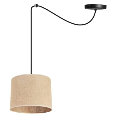 Immagine di Light Home Juta Lampadario a Sospensione Lampade Ragno in Metallo con Paralume Moderno E27 1 Luce 20 cm Nero Base e