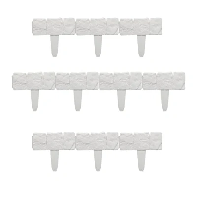 Immagine di Relaxdays Recinzione da Giardino, Set 10 Pareti, Bordure per Aiuole Aspetto Pietra, in Plastica, HxL 10x25 cm, Bianco, 100%