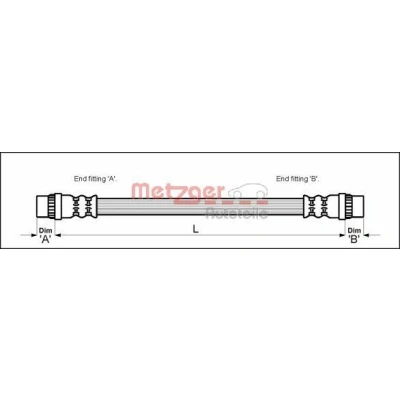 Immagine di METZGER 4111164 Tubi Freno 183 F10 x 1 RENAULT: ESPACE 3, TWINGO 1, PEUGEOT: 405 II Station Wagon, I Sedan