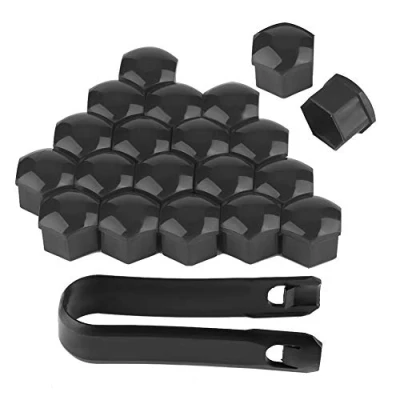 Immagine di Tappi a dado, 20 pezzi dado per auto vite 19mm Bordi bulloni Decorazione esterna prova di polvere Nera(Gray)