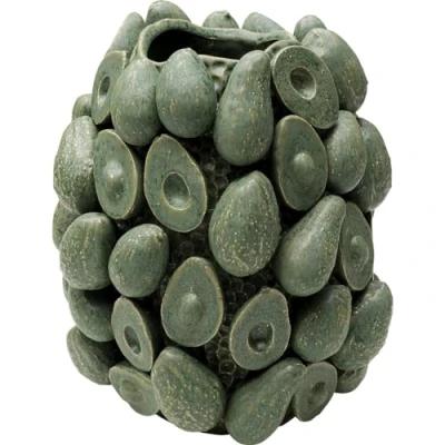 Immagine di Kare vaso di design avocado, verde, dipinto a mano, unico, grande, decorativo, da tavolo, per fiori, scaffali, accessori, 31 x 24 cm (altezza larghezza profondità)