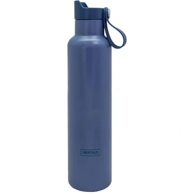Immagine di NERTHUS FIH 1342 Bottiglia Sport CLICK &amp; DRINK! a Doppia Parete da 750 ml con Tappo Scatto, Idratazione e Stile in un Design Premium Blu