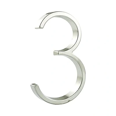 Immagine di HASWARE Targa Con Numero Civico Galleggiante: 5 Pollici (12cm) Moderna Segnaletica Per Porte, Perfetta I Numeri Dell&#039;Indirizzo Di Casa (3, Argento)