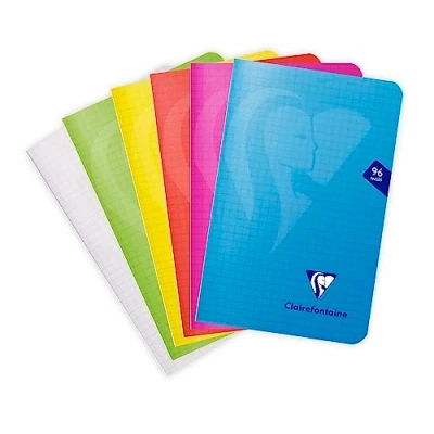Immagine di Clairefontaine 303602C Un taccuino a punto metallico Mimesys 11x17 cm 96 pagine quadretti piccoli Carta bianca 90g copertina in polipropilene Colore casuale