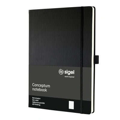 Immagine di Sigel CONCEPTUM® CO108 Taccuino con griglia di puntini Nero Numero fogli: 97 DIN A4