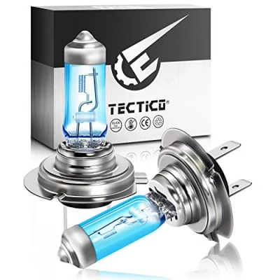 Immagine di TECTICO H7 PX26d alogena Lampadine fari 55W 12V 5000K Bianco caldo, 130% di luminosità in più, Anabbaglianti/Abbaglianti, Sostituzione del faro dell&#039;automobile,2 pezzi