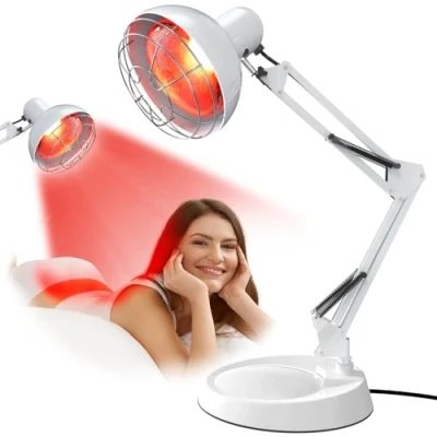 Immagine di Lampada Infrarossi Riscaldante 100W Terapia Rossa Riscaldanti Luce a per Uso Domestico Con il timer, Temperatura può Essere Regolata