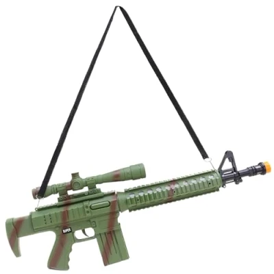 Immagine di Toyland® Fucile mitragliatore Giocattolo in Stile Combattimento con luci e Suoni Gioco di Ruolo Vestito Operato dall&#039;esercito