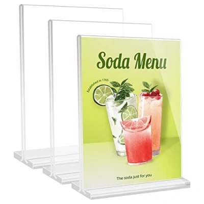 Immagine di Vesaneae Espositore da Tavolo dritto in Acrilico,3XEspositore A4 Acrilico Plexiglass,A4 Plexiglass Trasparente Porta Menu,Supporto per Carta Ristoranti,Hotel,Negozio