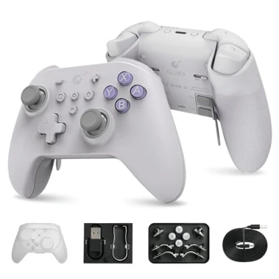Immagine di Gulikit KK3 MAX Controller Bluetooth, Motore a Vibrazione Maglev con Luce RGB, Joystick e Trigger Riverbero, Risposta in Frequenza 1000Hz, 4 Pulsanti Posteriori per PC/Switch/Steam/Android/iOS/MacOS