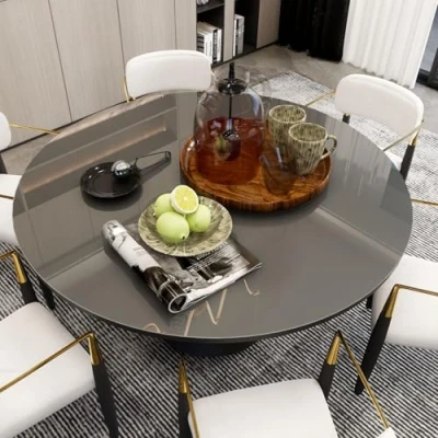 Immagine di Mayda Pellicola rotonda per tavolo trasparente, spessore 2 mm, in PVC trasparente con bordi arrotondati, tovaglia su misura o disponibile diverse misure (diametro 90 cm)