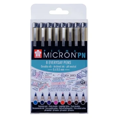 Immagine di SAKURA Talens Pigma Micron PN 8 Pezzi Set di Pennarelli Multicolore