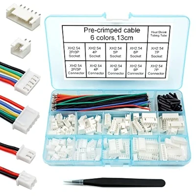 Immagine di Kit presa connettore XH da 2,54 mm con Cavo pre crimpato 2/3/4/5/6/7 Pin Housing JST adattatore maschio e femmina compatibile (connettore presa)