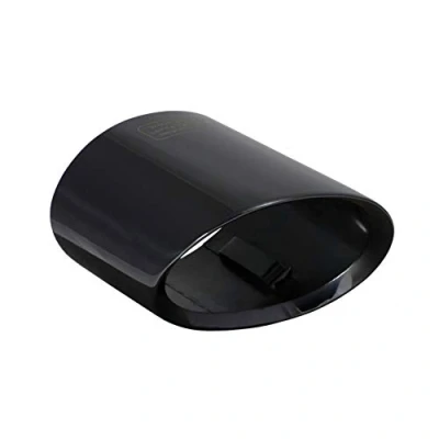 Immagine di L&amp;P A301 Terminale di Scarico ovale in acciaio inox, nero lucido, colore cromato