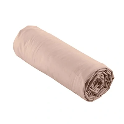 Immagine di Douceur d&#039;intérieur, Lenzuolo con angoli elasticizzati in percalle di cotone 100%, 140 x 190 cm, colore carne