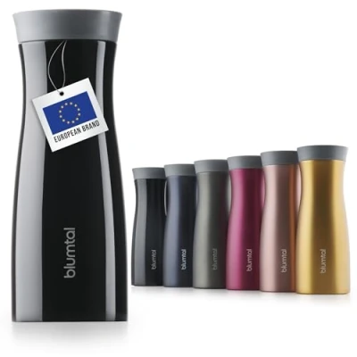 Immagine di Blumtal Tazza Termica da Viaggio Travel Mug con Chiusura Ermetica Caffe Coperchio Bicchiere Termico Bevande Calde 6 Ore Nero 380 ml