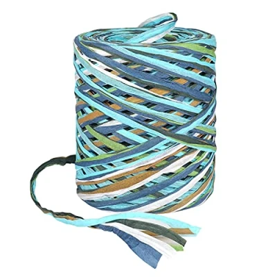 Immagine di G2PLUS 80 Metri Carta Rafia,Rafia Colore Nastro di Rafia,6 Strati colorato in Rafia, per Confezioni Regalo, Tessitura, Perfetto Filler