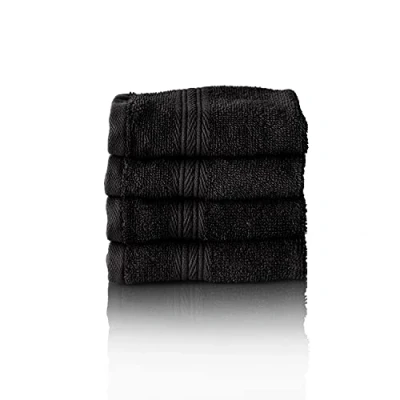 Immagine di Glart Set di asciugamani premium in spugna,composto da 4 per gli ospiti 30x50 cm, nero
