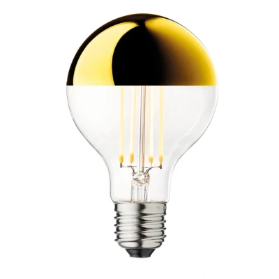 Immagine di DESIGN BY US Lampadina con testa specchiata Globe 80, oro, E27, 3,5 W, 2.700 K