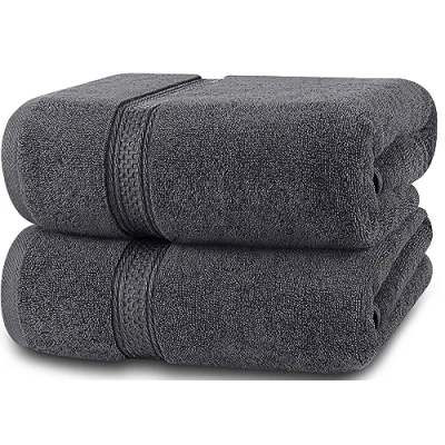 Immagine di Utopia Towels 2 Set Asciugamani da Bagno (69 x 137 cm) in Cotone per Hotel e Spa, Massima Morbidezza assorbenza (Grigio)