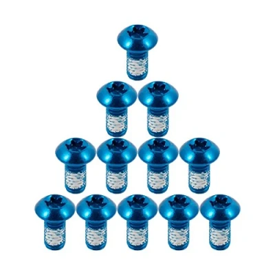Immagine di Chooee Viti per Bicicleta, Set di 12 Pcs Colorati Disco Freno Vite in Lega Acciaio M5 x 10MM,Blu