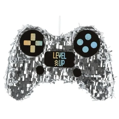 Immagine di Folat 24972 videogiochi Piñata Controller Level Up 31 x 45 10 cm Decorazioni di compleanno per feste da Gaming Gamer, Color argento