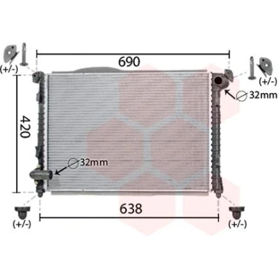 Immagine di VAN WEZEL 06002286 Radiatore motore Alluminio 578 398 26 Alette di raffreddamento saldate MINI: Hatchback