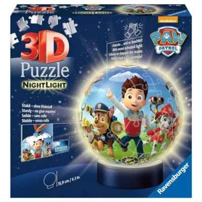 Immagine di Ravensburger 11842 Paw Patrol Puzzle a sfera, 72 pezzi, con luce notturna (versione tedesca)