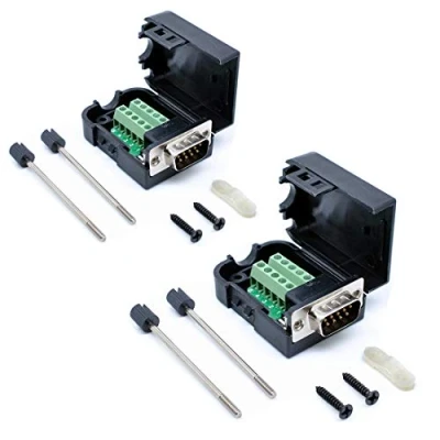 Immagine di Oiyagai 2 Pezzi Connettore DB9 Maschio 9 Pin a Modulo Segnale Terminale Vite