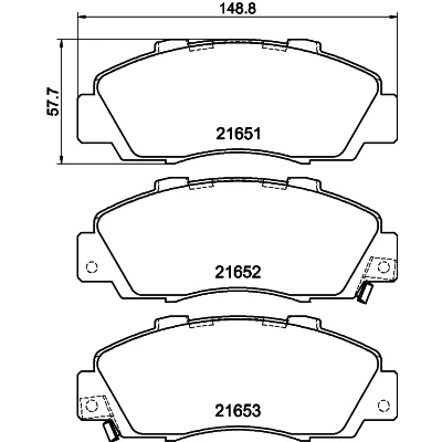 Immagine di HELLA 8DB 355 016 441 Kit pastiglie freno con segnalatore acustico usura accessori HONDA: Accord 7 Limousine, CIVIC 6 Hatchback, Integra II Coupe