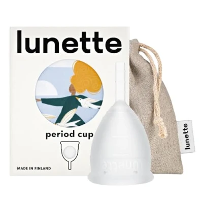 Immagine di Coppetta mestruale riutilizzabile Lunette Trasparente Modello 1 per flussi mestruali leggeri (EN Versione)