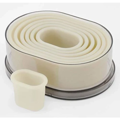 Immagine di thermohauser 8300031478 Set di stampi in nylon, a forma cuore e liscio, bianco, diametro 4,5 12,3 cm, 7 pezzi