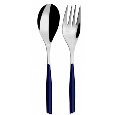 Immagine di BUGATTI Glamour Set Posate a Servire, Acciaio Inossidabile, Blu Notte, 16x26x3 cm
